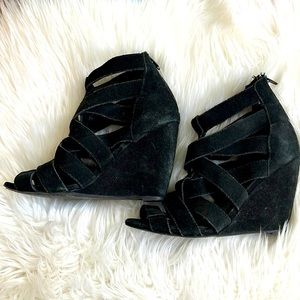 Zara Suede Cage Wedges
